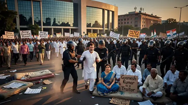 Police Clear Rahul Gandhi Protest Over Voter List Dispute