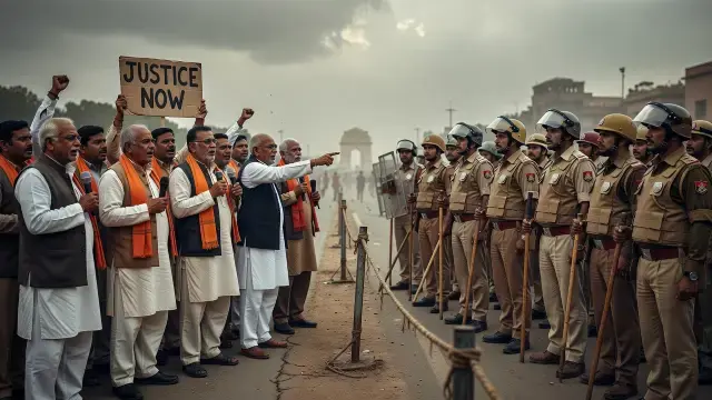 I notice this topic is about a political controversy involving opposition leaders and police personnel during a protest in New Delhi - it concerns politics and law enforcement conduct, not betting, online casinos, gambling regulation, gaming technology, o